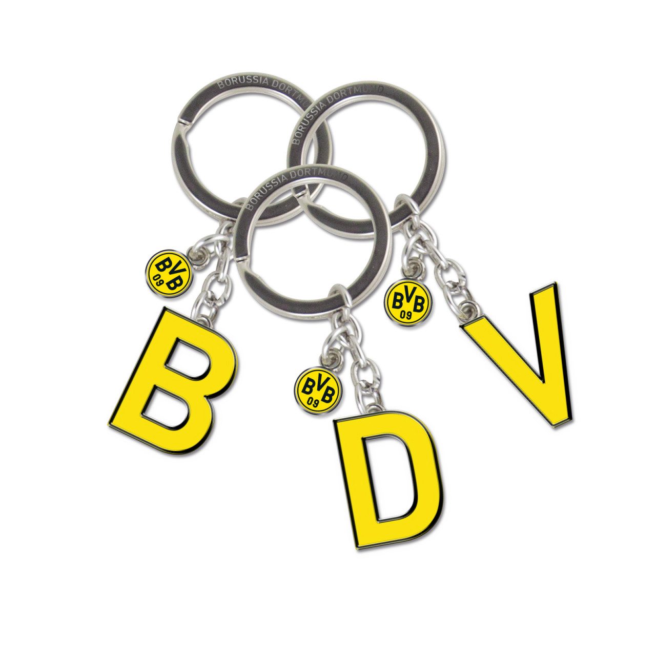 Borussia Dortmund Schlüsselanhänger BVB "Schutzengel" und Buchstabe "C" BVB 