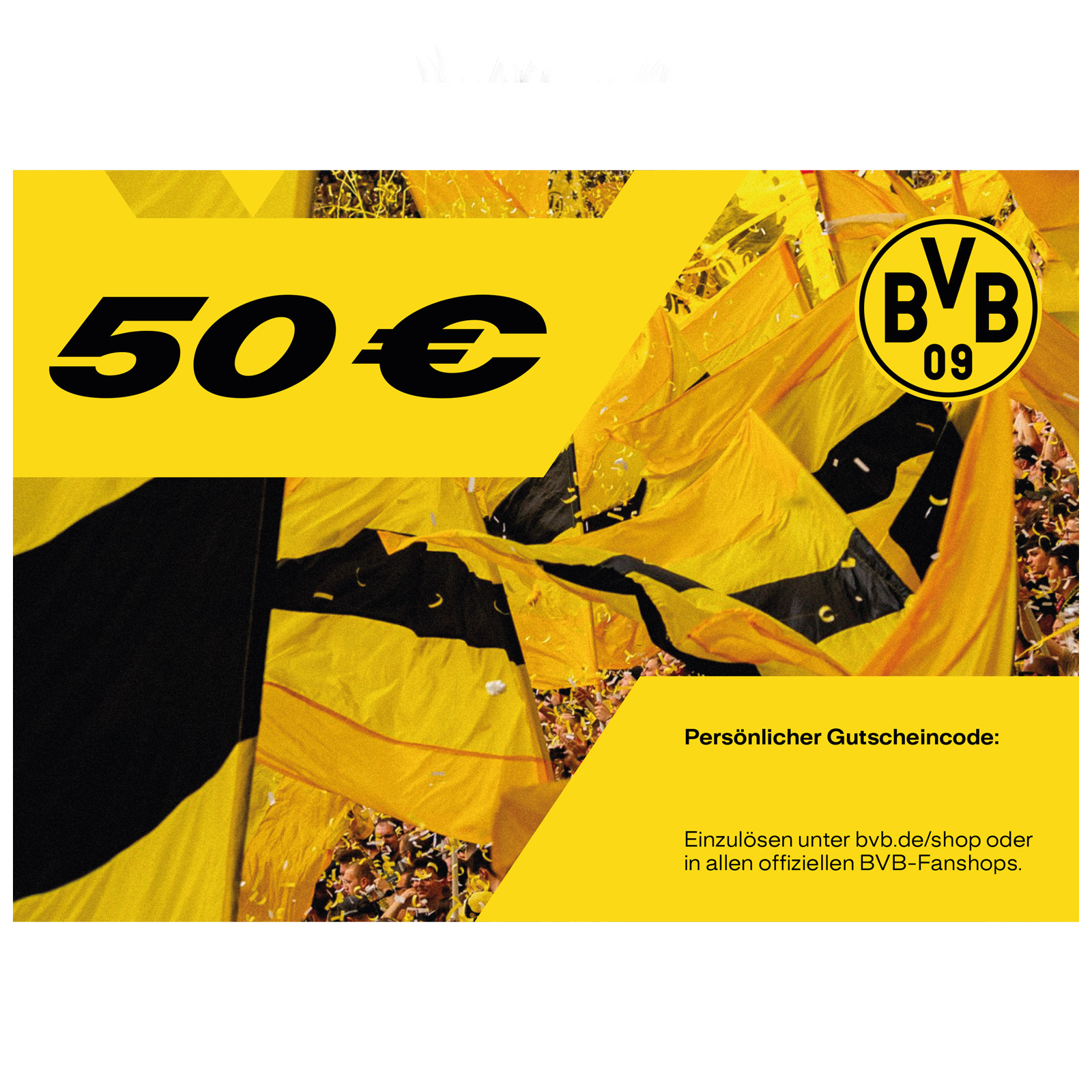 Offizieller BVB-Online Gutschein | FanShop 50,- | € | Fanartikel Gutscheine